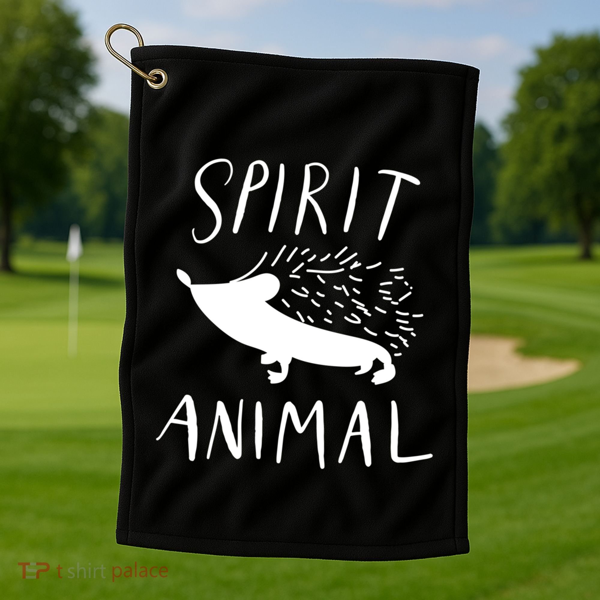 Spirit Animal Hedgehog Gift Funny Gift Golf Towel