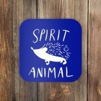 Spirit Animal Hedgehog Gift Funny Gift Coaster thumb 0