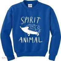 Spirit Animal Hedgehog Gift Funny Gift Kids Sweatshirt thumb 0