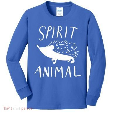 Spirit Animal Hedgehog Gift Funny Gift Kids Long Sleeve Shirt