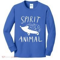 Spirit Animal Hedgehog Gift Funny Gift Kids Long Sleeve Shirt thumb 0