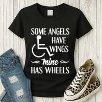Some Angels Have Wings Mine Has Wheels Special Needs Women's T-Shirt thumb 3