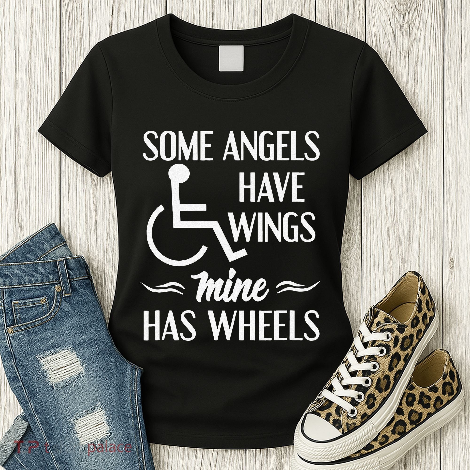 Some Angels Have Wings Mine Has Wheels Special Needs Women's T-Shirt