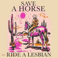 Save A Horse Ride A Lesbian Cowboy Lgbtq Western Retro Tote Bag thumb 4