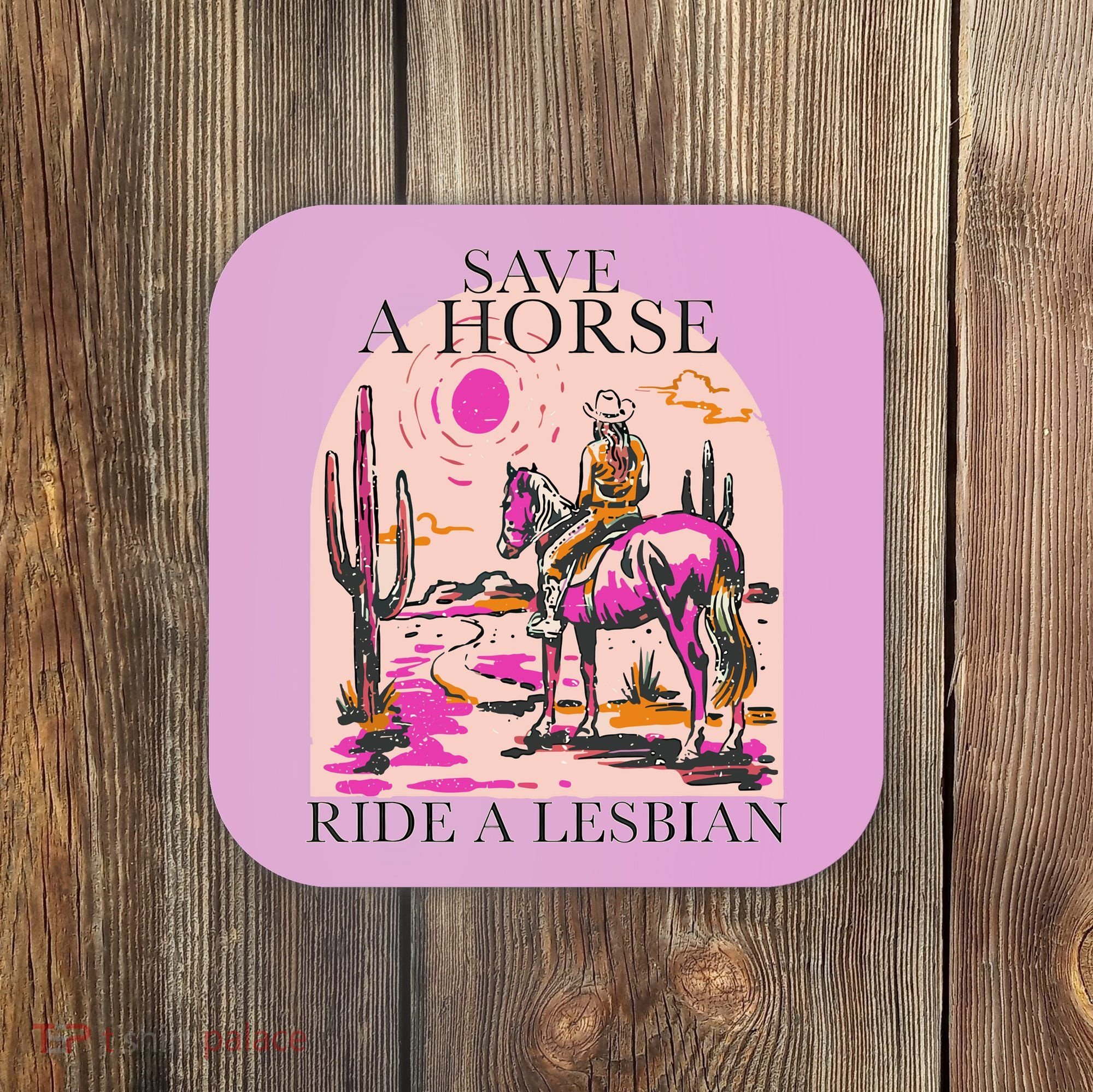Save A Horse Ride A Lesbian Cowboy Lgbtq Western Retro Coaster