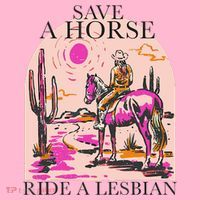 Save A Horse Ride A Lesbian Cowboy Lgbtq Western Retro Coaster thumb 2