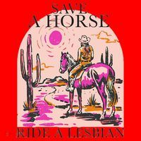 Save A Horse Ride A Lesbian Cowboy Lgbtq Western Retro Santa Hat thumb 1