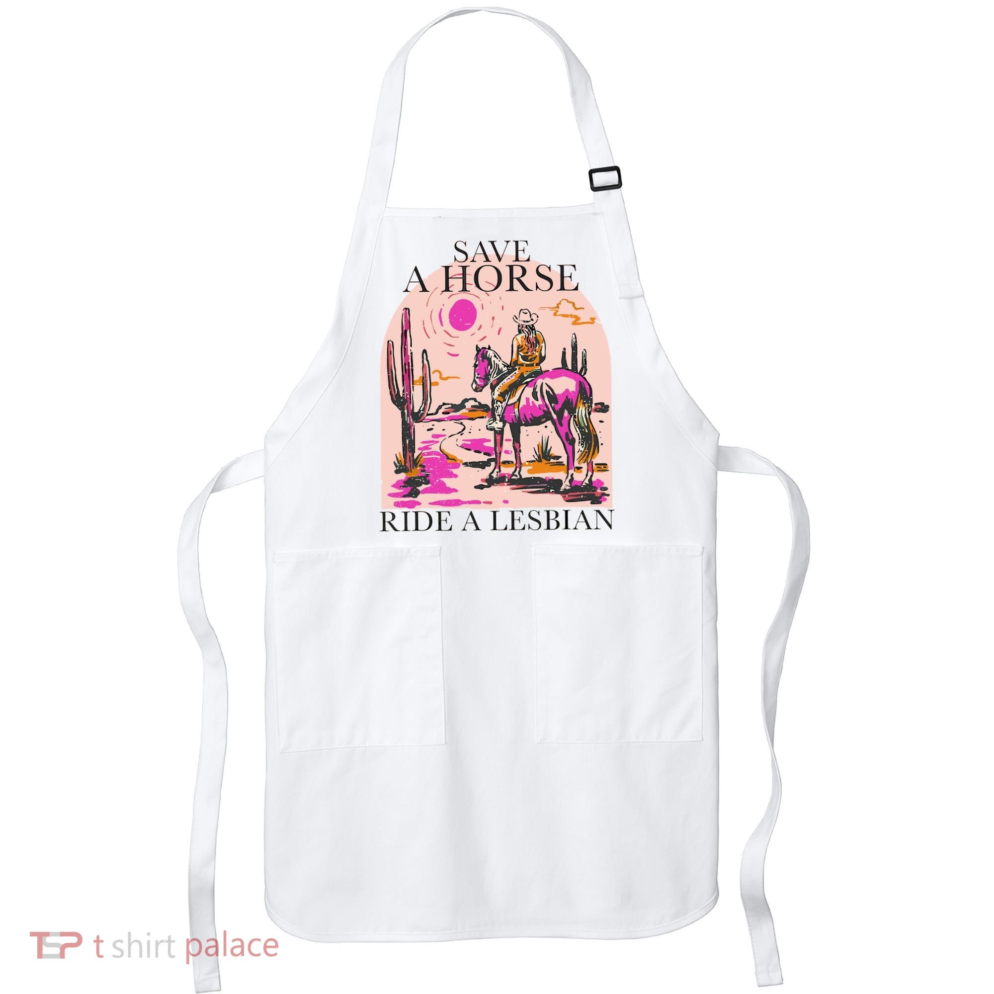 Save A Horse Ride A Lesbian Cowboy Lgbtq Western Retro Apron