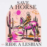 Save A Horse Ride A Lesbian Cowboy Lgbtq Western Retro Sweatshirt thumb 3