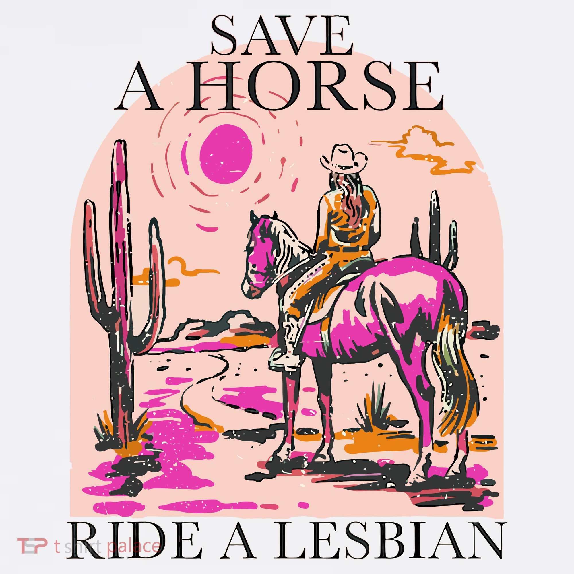 Save A Horse Ride A Lesbian Cowboy Lgbtq Western Retro Mousepad