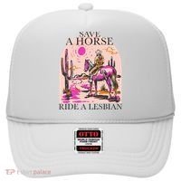 Save A Horse Ride A Lesbian Cowboy Lgbtq Western Retro Hat thumb 0