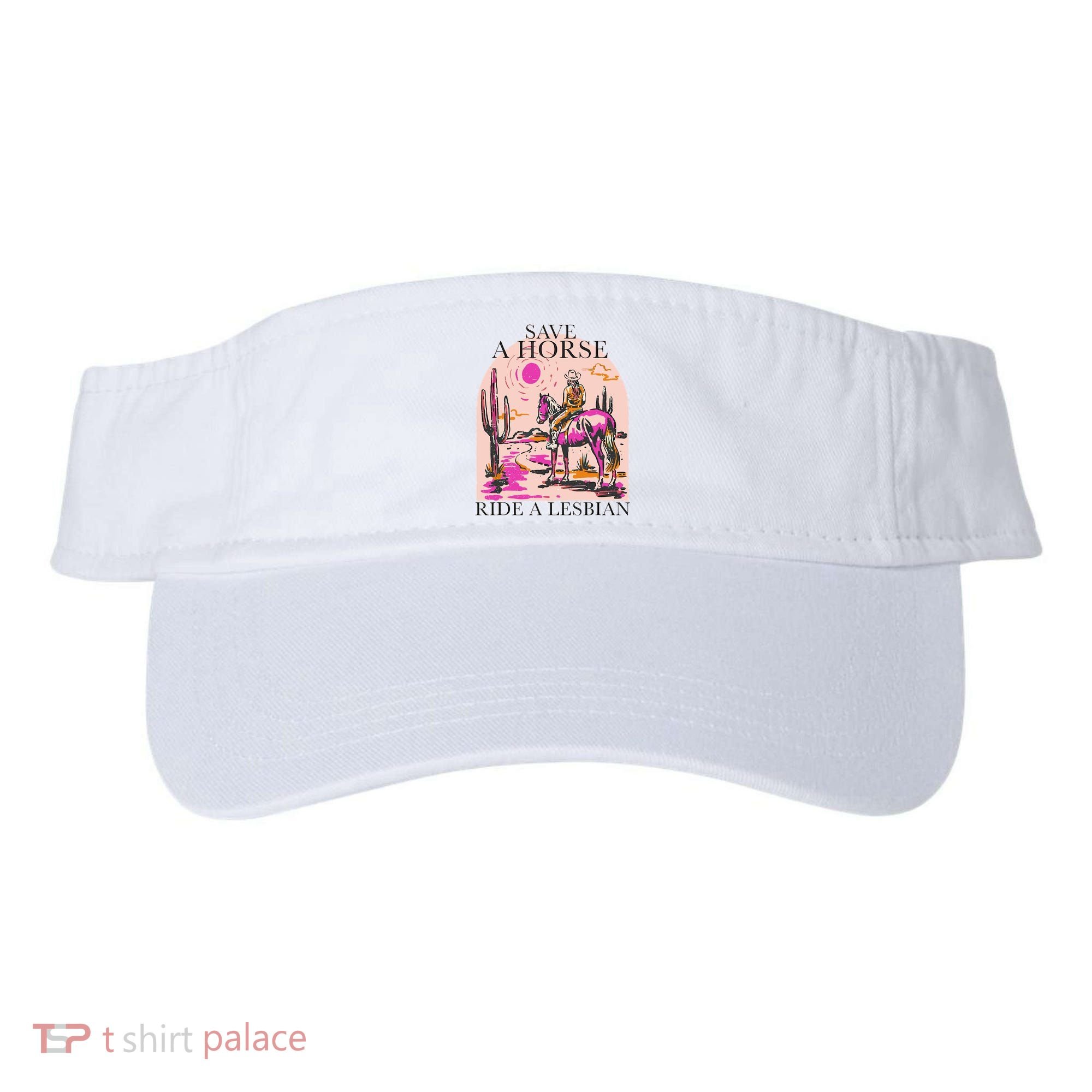 Save A Horse Ride A Lesbian Cowboy Lgbtq Western Retro Visor