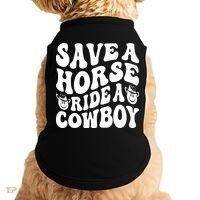 Save A Horse Ride A Cowboy Oversized Western Doggie Tank thumb 0