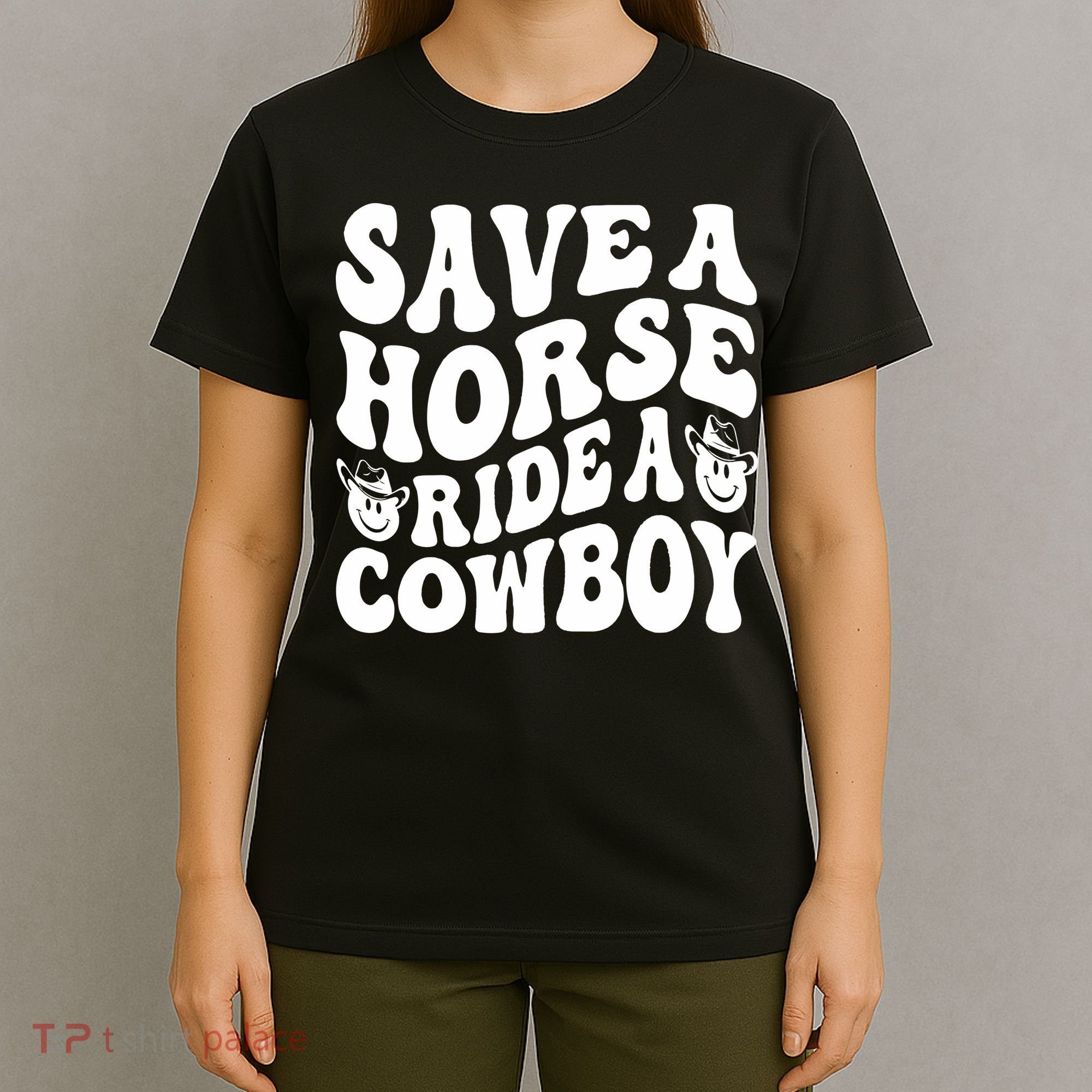 Save A Horse Ride A Cowboy Oversized Western T-Shirt