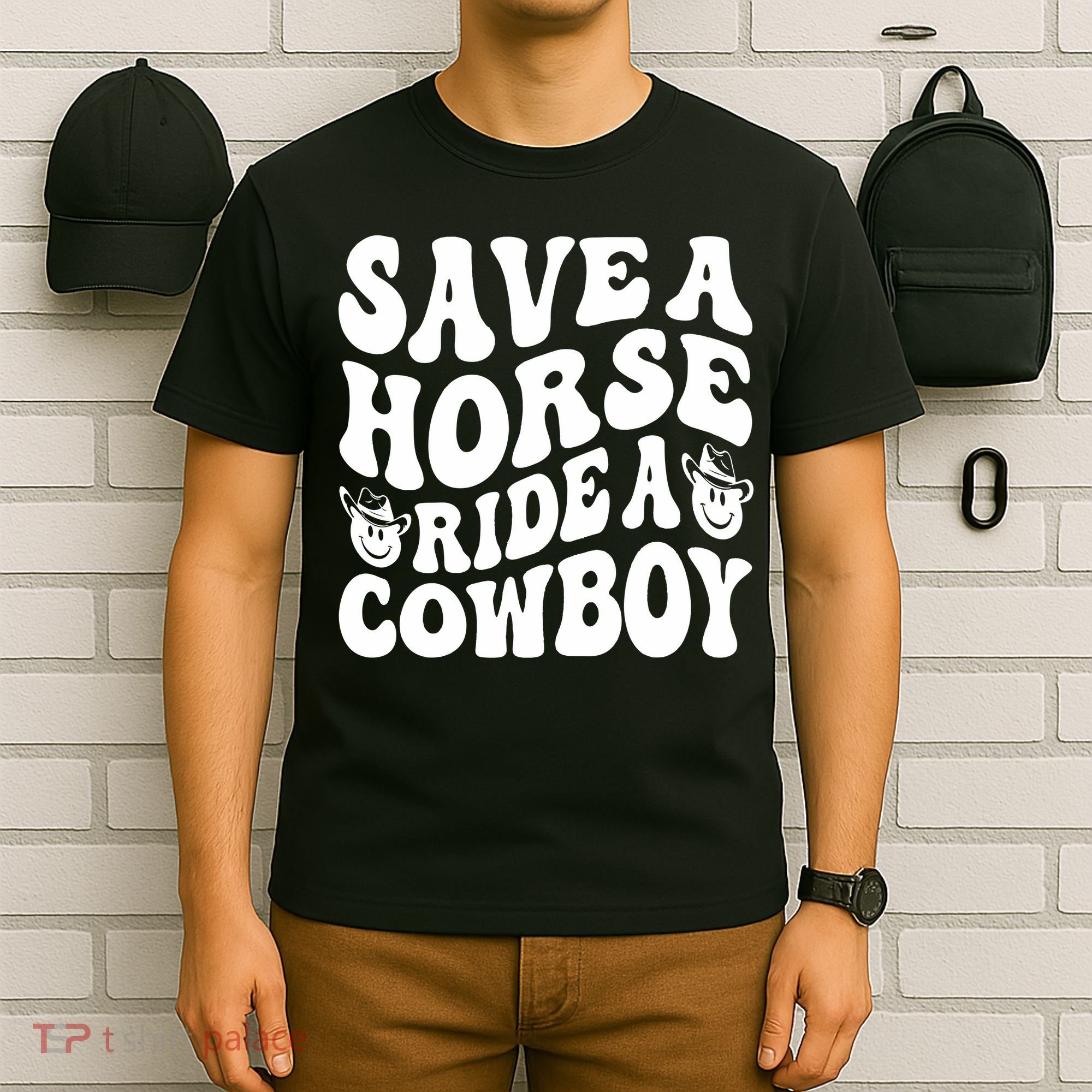 Save A Horse Ride A Cowboy Oversized Western T-Shirt
