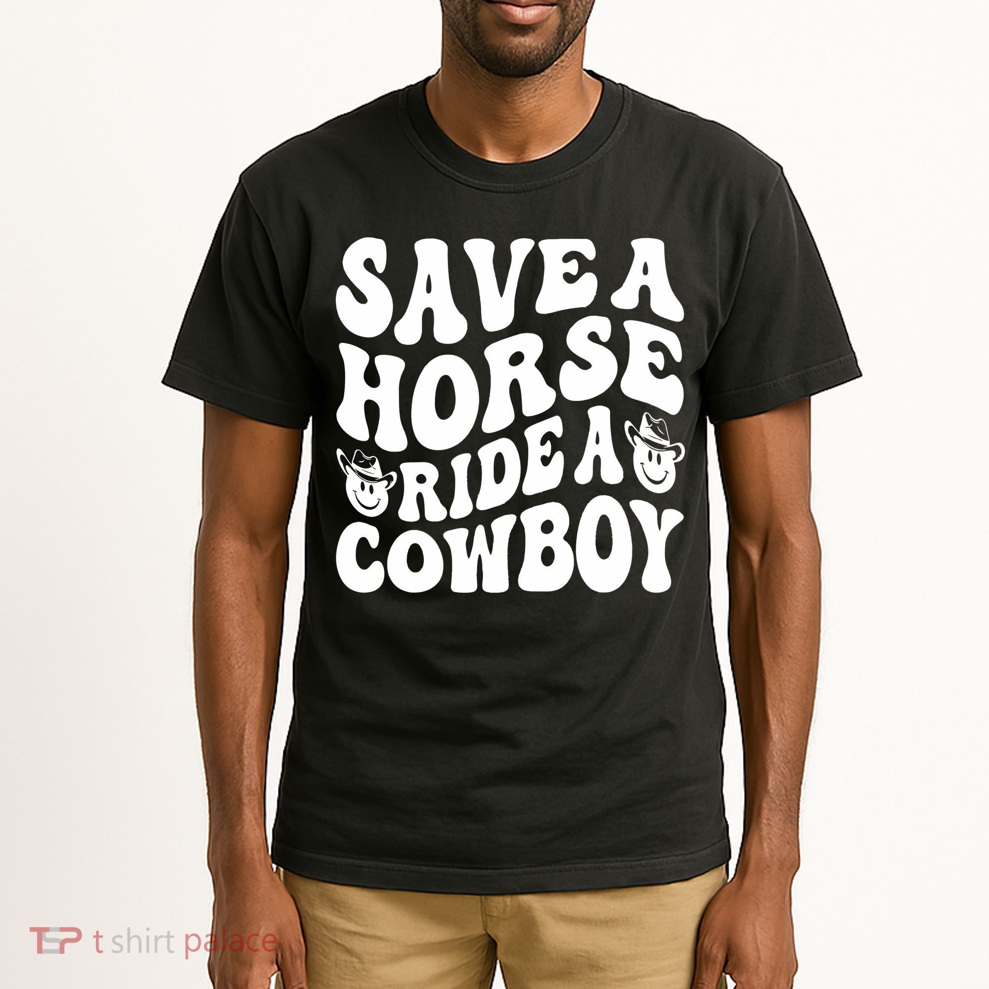 Save A Horse Ride A Cowboy Oversized Western Tall T-Shirt