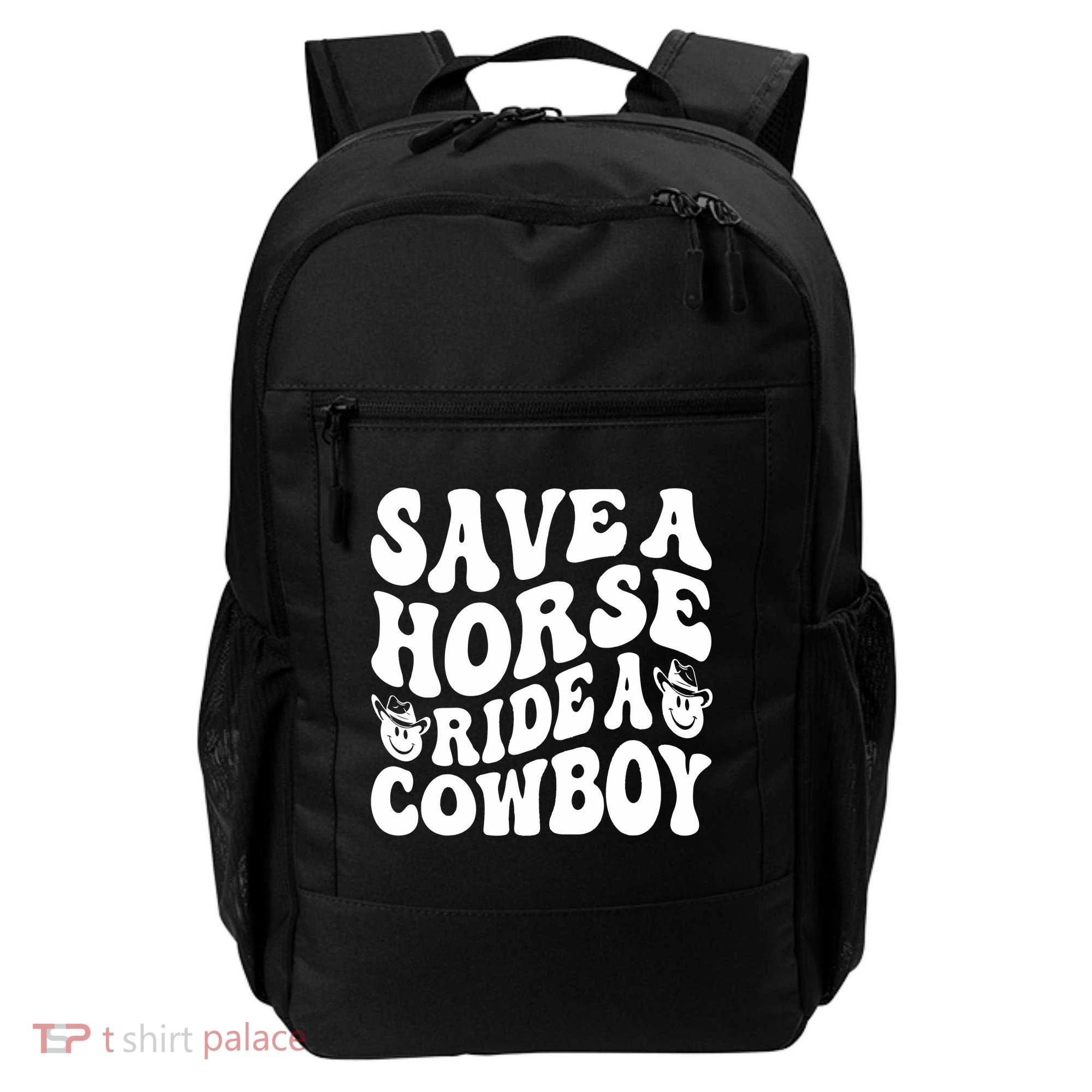 Save A Horse Ride A Cowboy Oversized Western Backpack