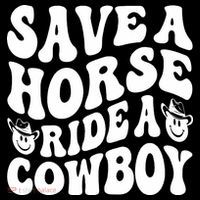 Save A Horse Ride A Cowboy Oversized Western Women's Hoodie thumb 2