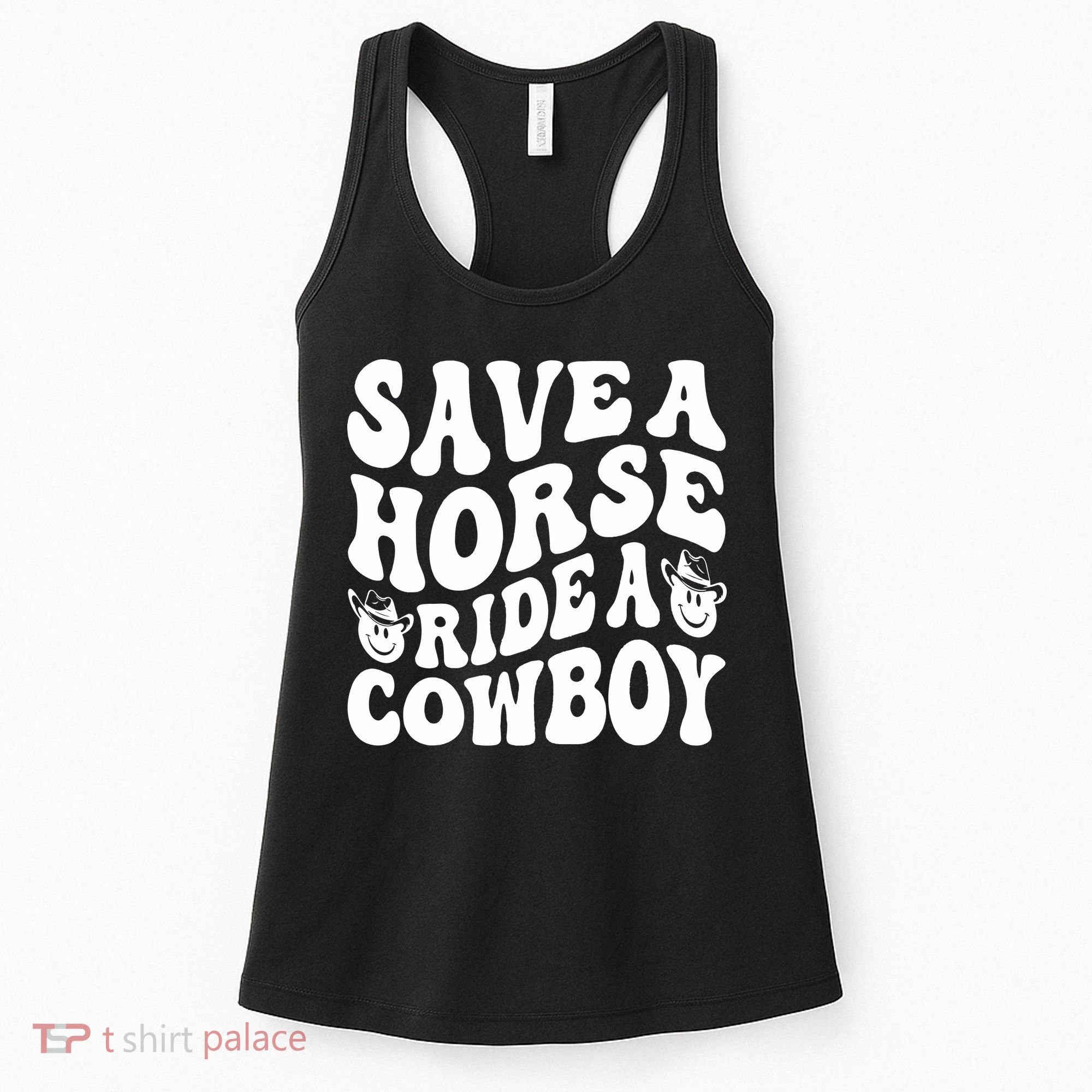 Save A Horse Ride A Cowboy Oversized Western Women's Tank Top