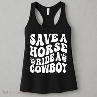 Save A Horse Ride A Cowboy Oversized Western Women's Tank Top thumb 3