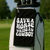 Save A Horse Ride A Cowboy Oversized Western Golf Towel thumb 2