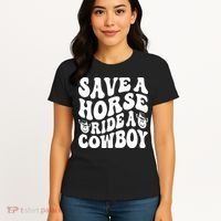 Save A Horse Ride A Cowboy Oversized Western Women's T-Shirt thumb 4