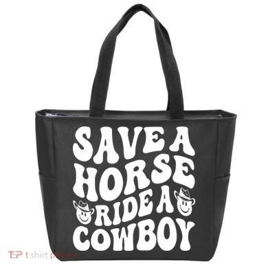 Save A Horse Ride A Cowboy Oversized Western Tote Bag