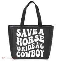 Save A Horse Ride A Cowboy Oversized Western Tote Bag thumb 0