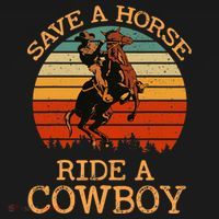 Save A Horse Ride A Cowboy Western Vintage Retro T-Shirt thumb 7