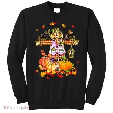 Scarecrow Autumn Hello Fall Pumpkin Thanksgiving Halloween Sweatshirt