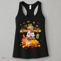 Scarecrow Autumn Hello Fall Pumpkin Thanksgiving Halloween Women's Tank Top thumb 3