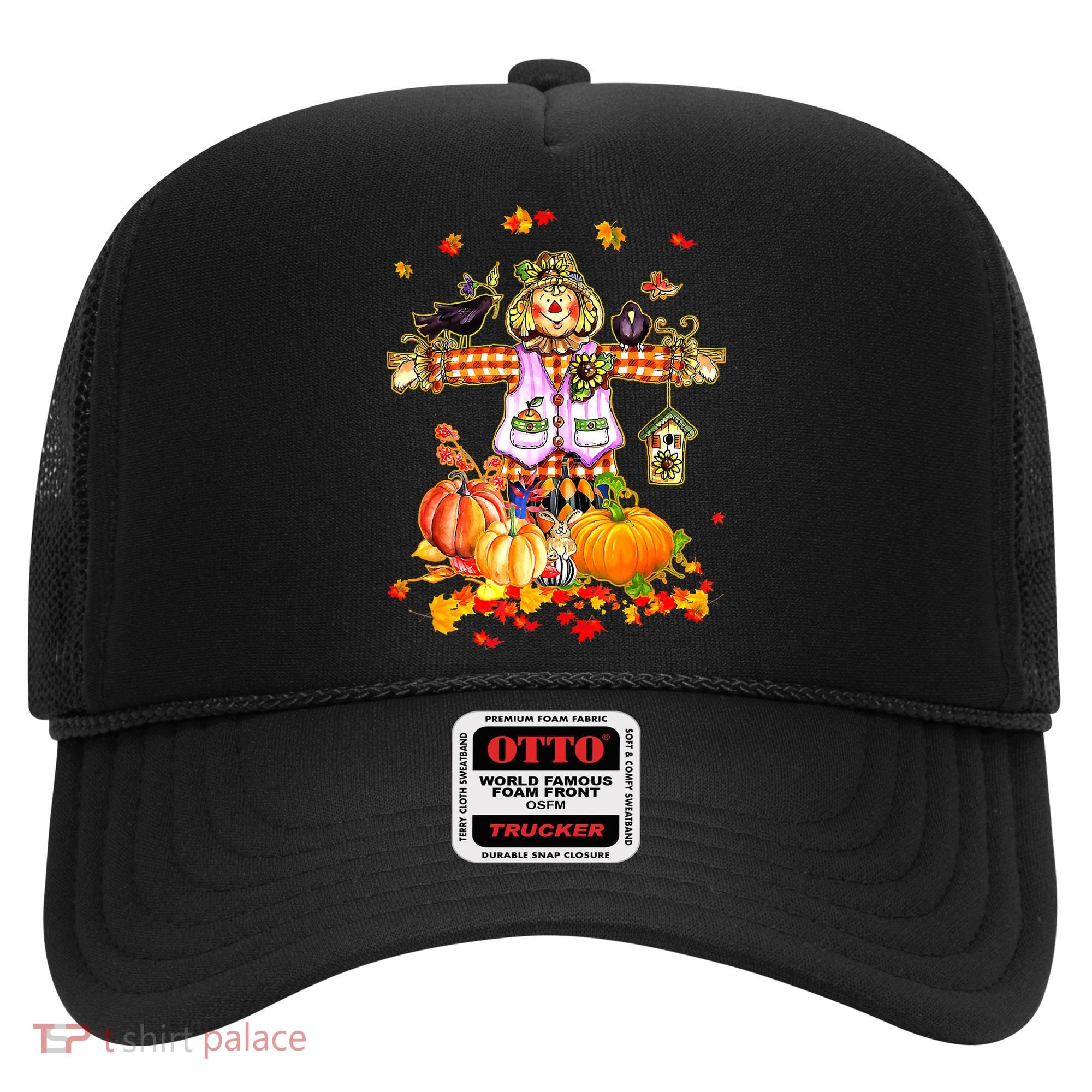 Scarecrow Autumn Hello Fall Pumpkin Thanksgiving Halloween Hat