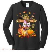 Scarecrow Autumn Hello Fall Pumpkin Thanksgiving Halloween Kids Long Sleeve Shirt thumb 0