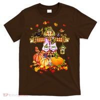 Scarecrow Autumn Hello Fall Pumpkin Thanksgiving Halloween T-Shirt thumb 0