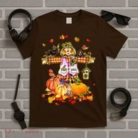 Scarecrow Autumn Hello Fall Pumpkin Thanksgiving Halloween T-Shirt thumb 5