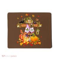 Scarecrow Autumn Hello Fall Pumpkin Thanksgiving Halloween Mousepad thumb 0