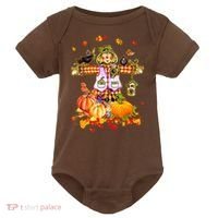 Scarecrow Autumn Hello Fall Pumpkin Thanksgiving Halloween Baby Bodysuit thumb 0