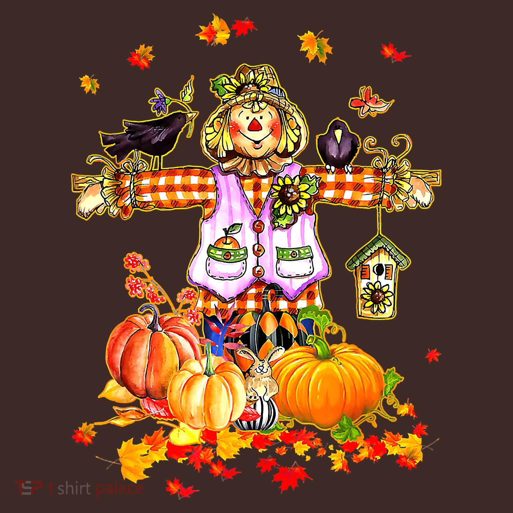 Scarecrow Autumn Hello Fall Pumpkin Thanksgiving Halloween Baby Bodysuit
