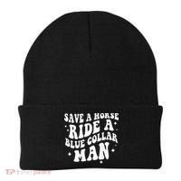 Save A Horse Ride A Blue Collar Man ( On Back) Beanie thumb 0