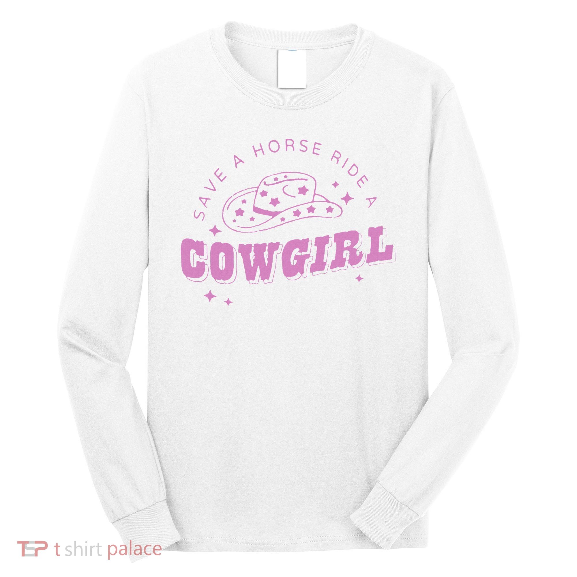 Save a Horse Ride a Cowgirl Lesbian Western Subtle Pride Long Sleeve Shirt