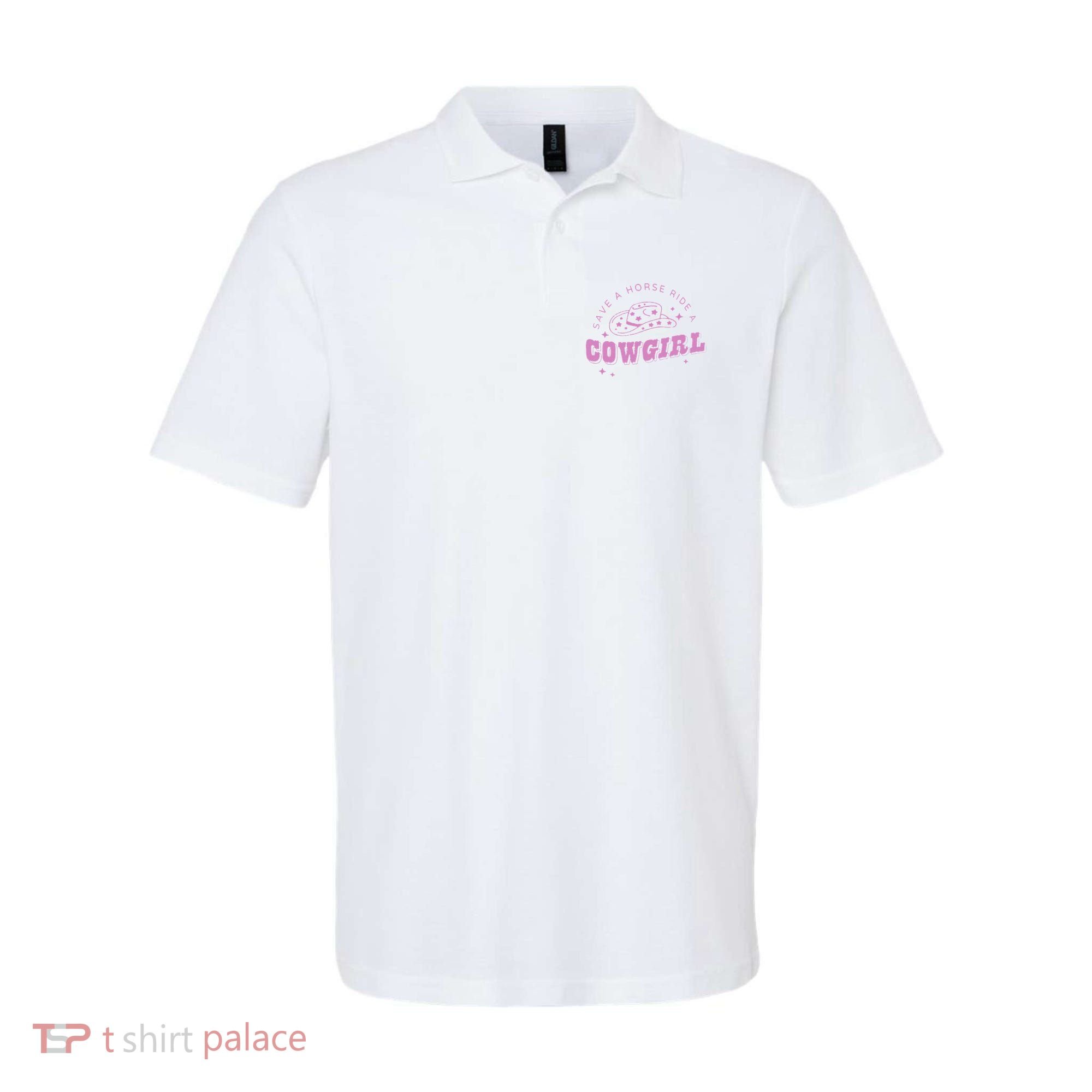Save a Horse Ride a Cowgirl Lesbian Western Subtle Pride Polo
