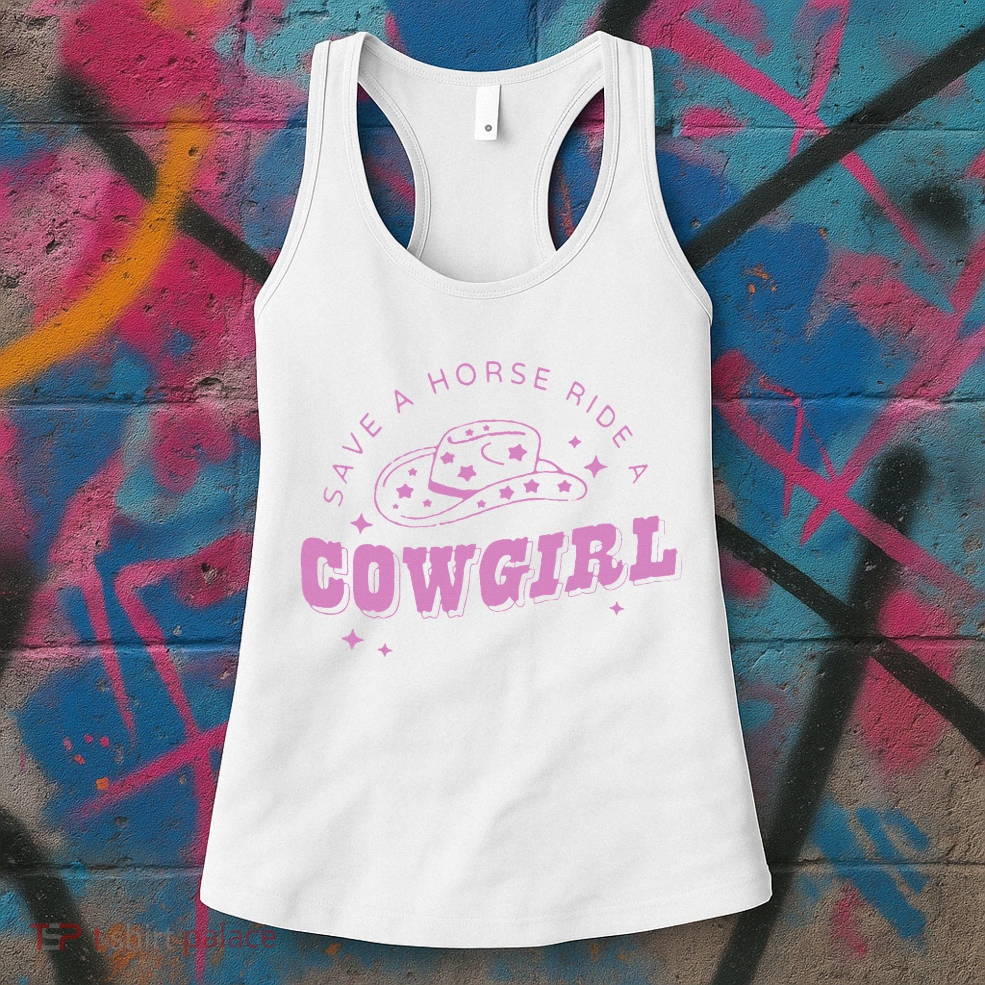Save a Horse Ride a Cowgirl Lesbian Western Subtle Pride Women's Tank Top