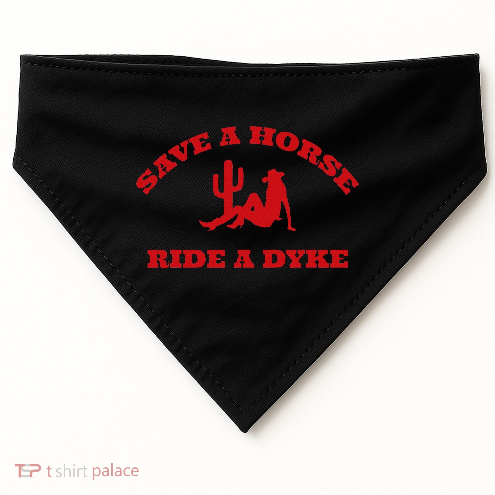 Save A Horse Ride A Dyke Funny Quotes USA-Made Doggie Bandana