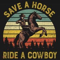 Save A Horse Ride A Cow Western Rodeo Country Lover Gift USA-Made Doggie Bandana thumb 2