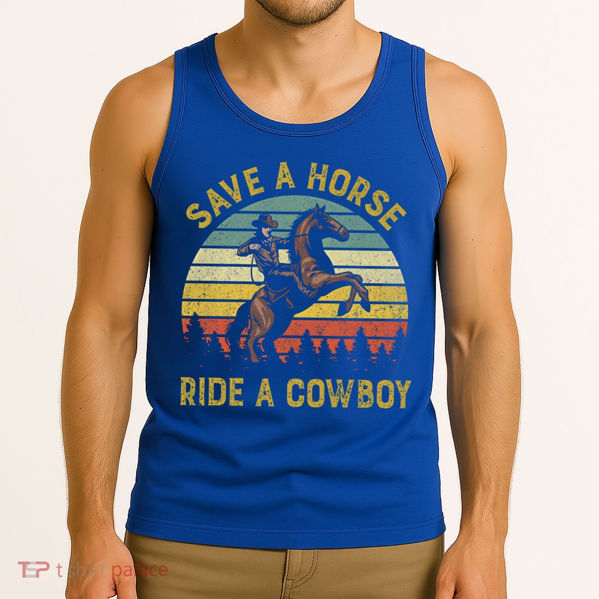 Save A Horse Ride A Cow Western Rodeo Country Lover Gift Tank Top