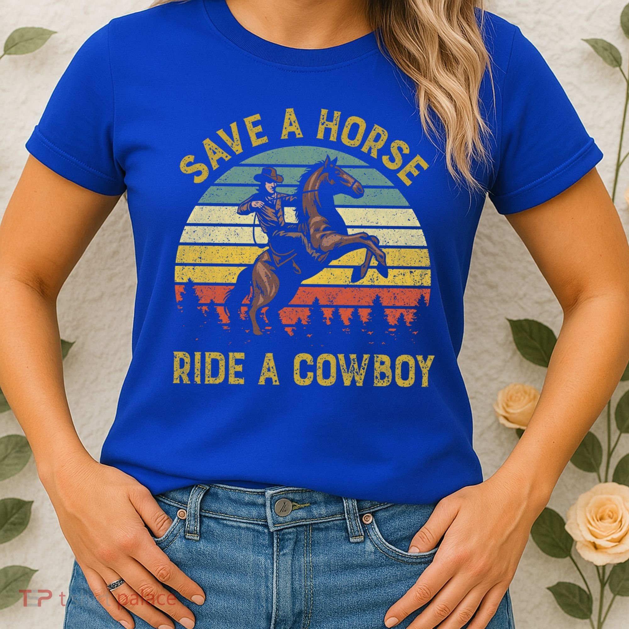 Save A Horse Ride A Cow Western Rodeo Country Lover Gift Women's T-Shirt
