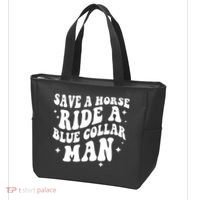 Save A Horse Ride A Blue Collar Man Tote Bag thumb 3