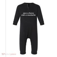 Save A Horse Ride A Mustache Infant Fleece One Piece thumb 0