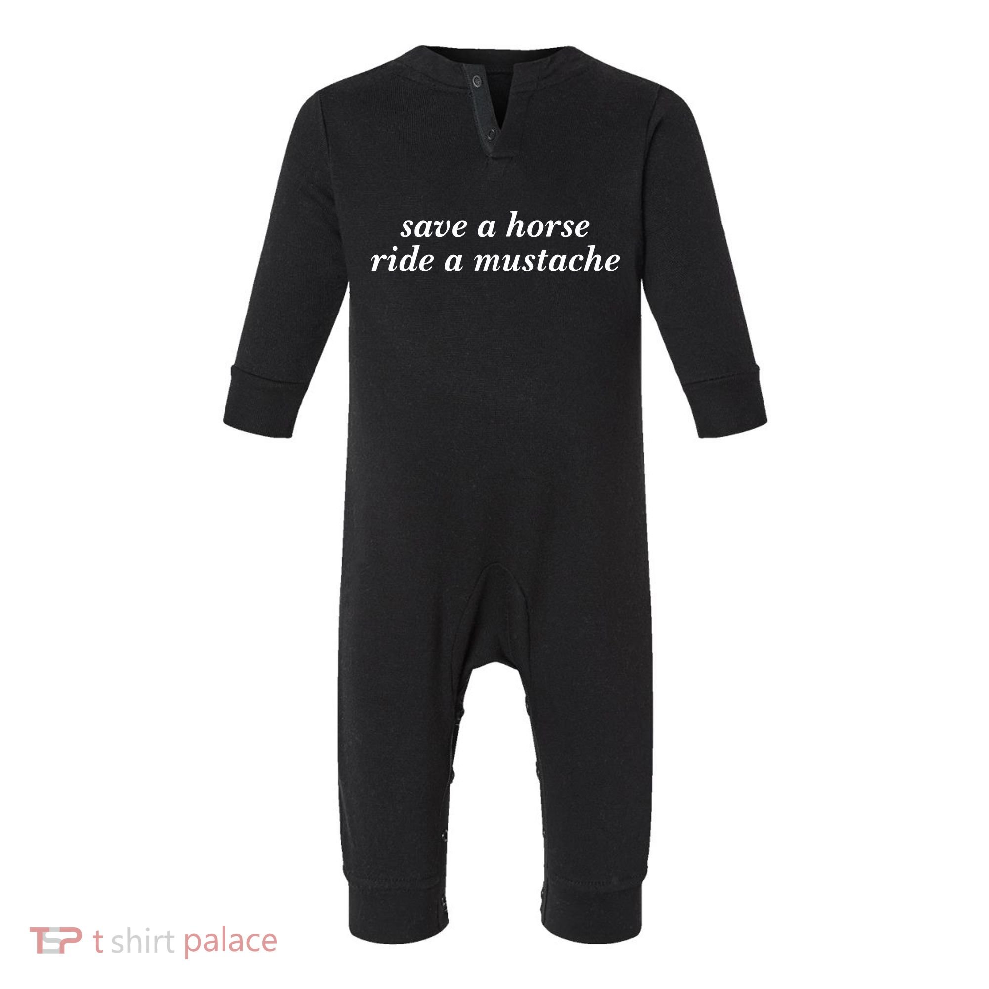 Save A Horse Ride A Mustache Infant Fleece One Piece