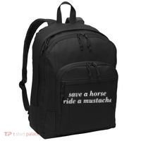 Save A Horse Ride A Mustache Port Authority Basic Backpack thumb 0